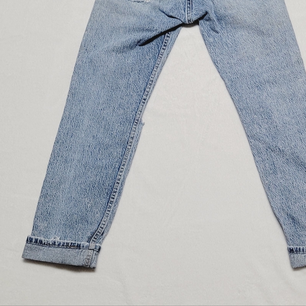 80s Levi's Vintage Distressed Acid Wash Slim Fit High Waist Ribcage Denim Jeans - Picture 12 of 15